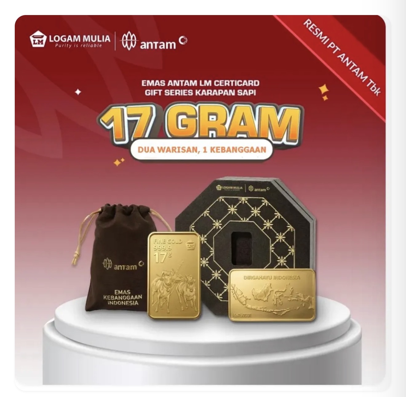 Emas Batangan Karapan Sapi - 17 gram